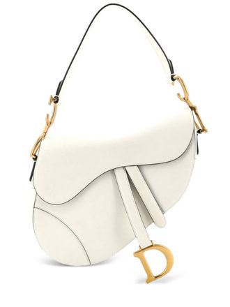 Dior Saddle Handbag Leather Medium shoulder bag - Bianco