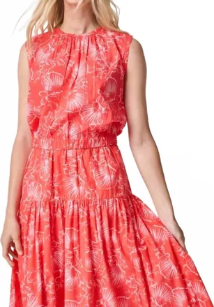 Lilla P Poplin Shell Top In Zinnia Print
