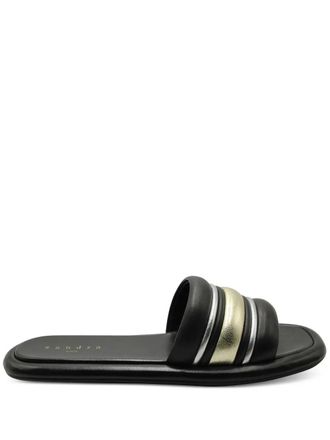 Sandro Sandro Paris Tam Slide Sandals in Black Leather - women - Leather/Leather/Leather - 39