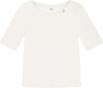 Chloé T-shirt met boothals - Wit