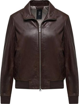 Bomboogie Leren Bomberjack - Dames - Leren en Su&egrave;de Jassen - Bruin - XL - Leer - Jassen