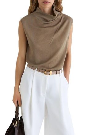 Reiss Honey Mock Neck Wool Shell in Khaki Green at Nordstrom, Size X-Small