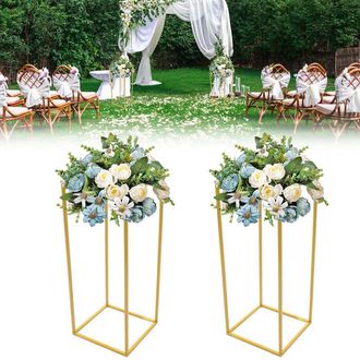 OEM Lot De 2 Support En M&eacute;tal De Fleurs - Colonne Dor&egrave; De Fleurs -avec Plaque Acrylique - D&eacute;coration De Mariage De F&ecirc;te, Arceau