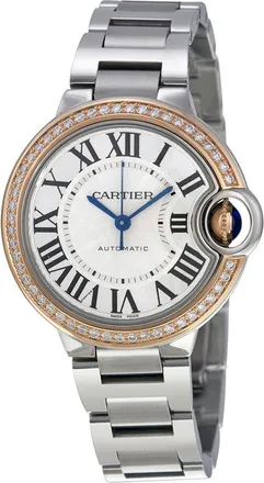 Cartier Pre-owned Cartier Ballon Bleu Silver Dial Stainless Steel Diamond Ladies Watch WE902080