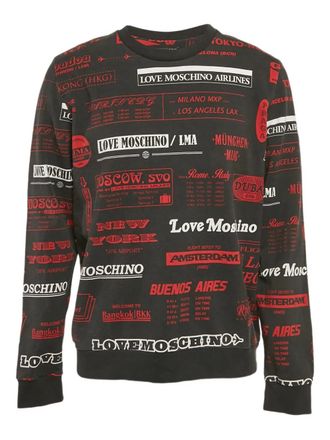 Love Moschino logo-print cotton sweatshirt - Black