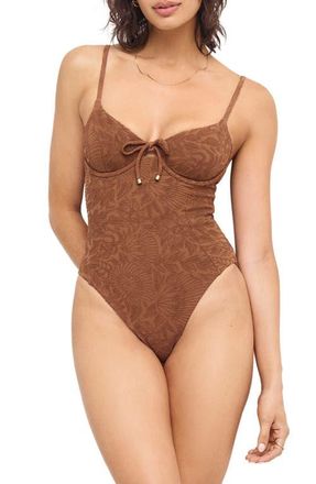 Vitamin A Ada Metallic Underwire One-Piece Swimsuit in Driftwood at Nordstrom, Size X-Large