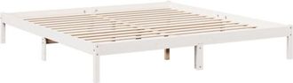 vidaXL Extra Long Bed Frame without Mattress White 200x210 cm Solid Wood Pine vidaXL