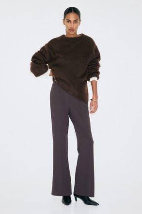 H&M Bootcut Crease-front Trousers in Dark Brown at Nordstrom, Size Xx-Large