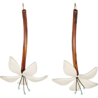 Tory Burch Curiosity Flower Drop Earrings in Tortoise at Nordstrom