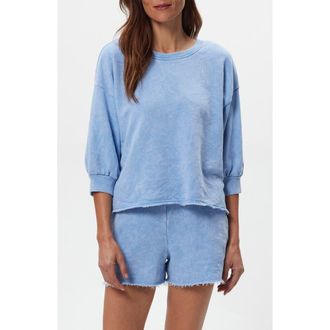 Michael Stars Julia Puff Sleeve Sweatshirt in Sky at Nordstrom, Size X-Small