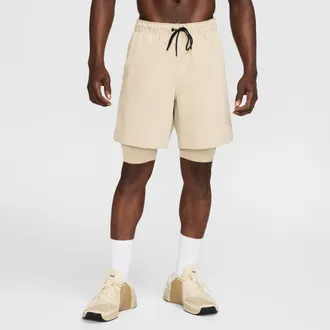 Nike Mens Unlimited Dri-FIT 7 2-in-1 Versatile Shorts in Brown | DV9334-251