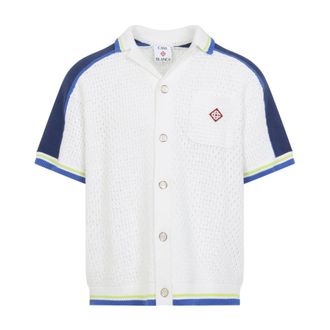 Casablanca Short Sleeve Shirts, male, White, Size: XL Short Sleeve Shirt