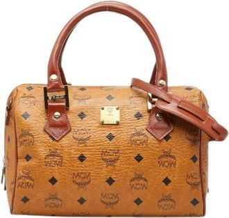 MCM Pre-owned Handbags, female, Brown, Size: ONE SIZE Pre-owned Visetos Boston Bag