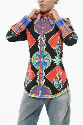 Dolce & Gabbana Camicia in Popeline di Cotone Stampata Dolce & Gabbana