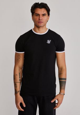 Siksilk Mens Black,White Ringer T-Shirt XXL