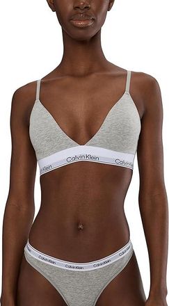 Calvin Klein Underwear Icon Cotton Modal Lightly Lined Triangle Bralette Womens Bra Grey : LG (Womens 12-14), Cotton/Elastane/Modal