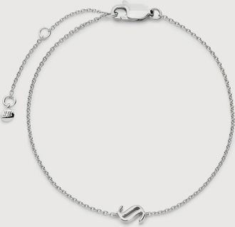 Monica Vinader Sterling Silver Initial S Chain Bracelet