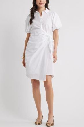 Caslon Balloon Sleeve Shirtdress in White at Nordstrom Rack, Size X-Small