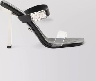Versace leather logo-plaque high-heel sandals