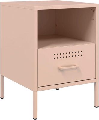 vidaXL Mesita de noche acero rosa 36x39x50,5 cm Vidaxl