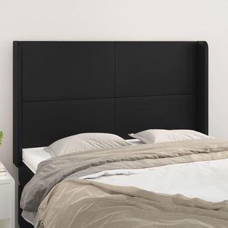 vidaXL Cabecero Con Orejas De Cuero Sint&eacute;tico Negro 147x16x118/128 Cm Vidaxl
