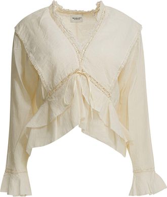 Isabel Marant Damienne-Bluse aus Baumwolle und Leinen