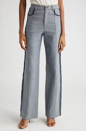 Cinq &agrave; Sept Francine Wide Leg Jeans in Light Indigo at Nordstrom, Size 8