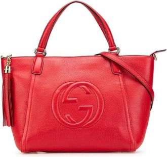 Gucci Pre-owned Tote Bags, female, Red, Size: ONE SIZE Pre-owned Leather Top Handle Bag
