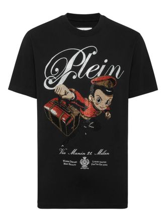 Philipp Plein crystal-embellished T-shirt - men - Fabric - M - Black