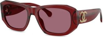 Chanel Sunglasses, female, Red, Size: 55 MM 1819Ev Sunglasses