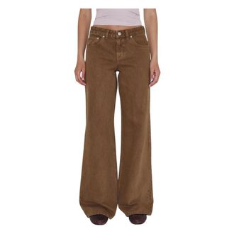 Dr. Denim Rhue Low Wide - Dames - Loose Fit Jeans - Bruin - W25 - Denim - Jeans