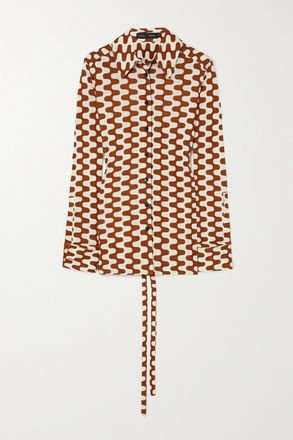 Proenza Schouler Camicia In Jersey Stampato Con Cintura - Rosso