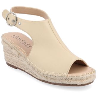 Journee Collection Women & apos;s Crew Medium and Wide Width Espadrille Wedge Sandals