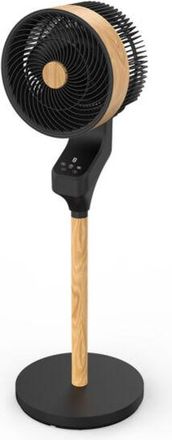 Fabrilamp Ventilador Pie Bizancio Negro/haya 50w 3velocidades 95x30x30 Oscilante,tactil Display,remoto Y Temporizador - Fabrilamp