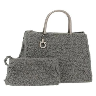 Ferragamo Pre-owned Wollen Handtas - Dames - Pre-owned - Grijs - Maat: ONE Size Wol