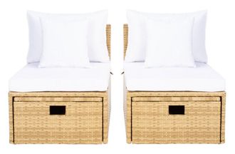 Safavieh Pramla Outdoor Sette With Ottoman (Indoor / Outdoor)