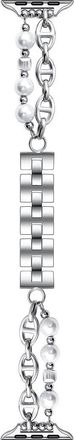 Posh Tech Luna Imitation Pearl Apple Watch Watchband, 38mm in Silver at Nordstrom, Size 38 Mm
