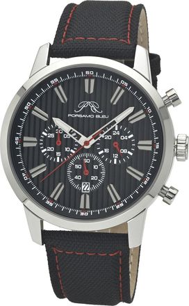 Porsamo Bleu Ryder Chronograph Canvas Silver Tone and Black Mens Watch 1521BRYF