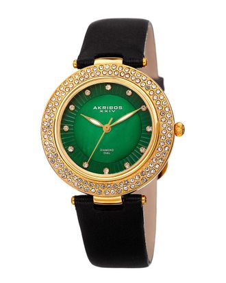 Akribos XXIV Akribos Xxiv Womens Leather Diamond Watch