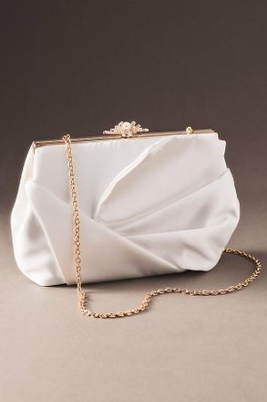 Badgley Mischka Jewel Badgley Mischka Caroline Satin Origami Pouch Clutch Bag