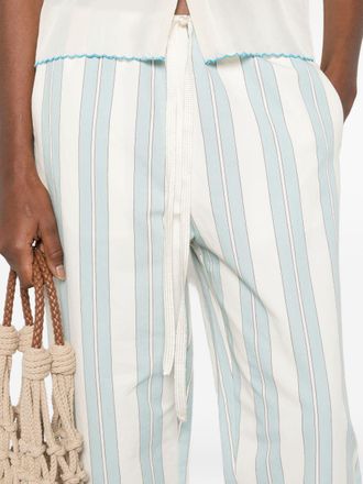 Forte_Forte Striped Drawstring Trousers - Blue