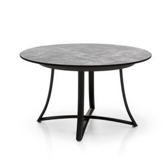 Oresteluchetta Mesa redonda extensible MDF cemento metal negro &Oslash;118-148xH76 cm
