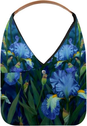 Generic Irises Flower at Night Reusable Lightweight Grocery Bags - Foldable Into Compact Pouch, Washable & Sturdy, Multipurpose for Shopping and Travel