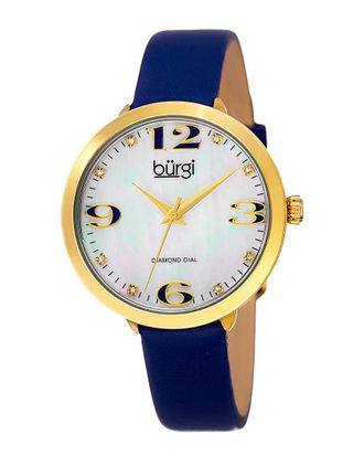 Bürgi Burgi Womens Leather Diamond Watch