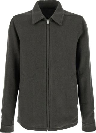 Rick Owens Jack met klassieke kraag en ritssluiting - Groen