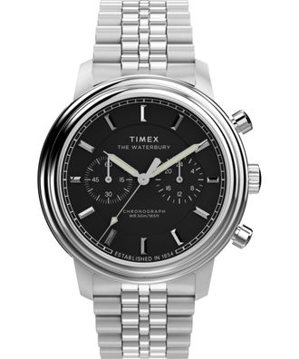 Timex Waterbury Metropolitan Mens Silver Watch TW2Y23400 Stainless Steel - One Size