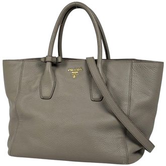 Prada Beige Leather Tote Bag (Pre-Owned)