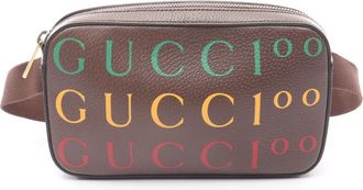Gucci Brown Multi-Color Leather Fanny Pack (Pre-Owned)