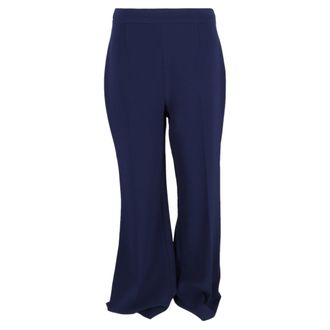 Diane Von F&uuml;rstenberg Diane Von Furstenberg Flared Trousers in Navy Blue Viscose