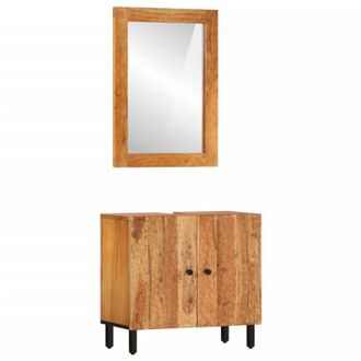 vidaXL Conjunto De Armarios De Ba&ntilde;o 2 Piezas Madera Maciza De Acacia Vidaxl
